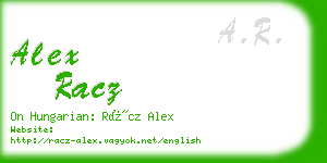 alex racz business card
